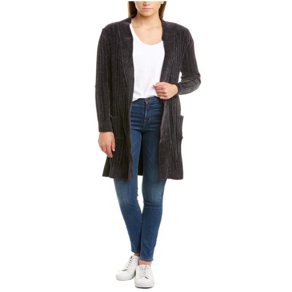 NEW Matty M Chenille Charcoal Cardigan